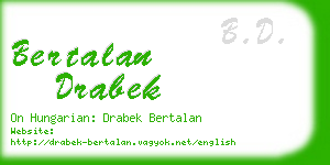 bertalan drabek business card